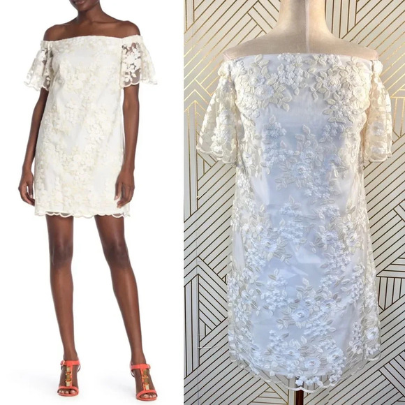 Trina Turk Merengue Off-the-Shoulder Floral Dress‎ - Picture 1 of 11